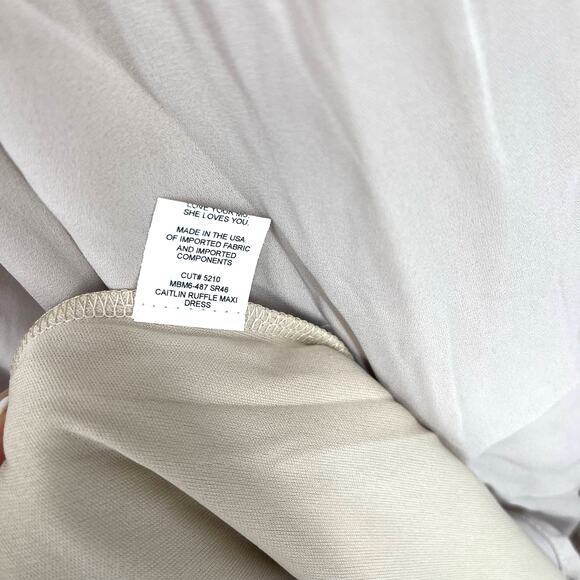 Show Me Your MuMu Caitlin Ruffle Maxi Dress Show Me The Ring Crisp XXL NWT - Picture 5 of 9